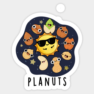 Planuts Funny Astronomy Nuts Pun Sticker